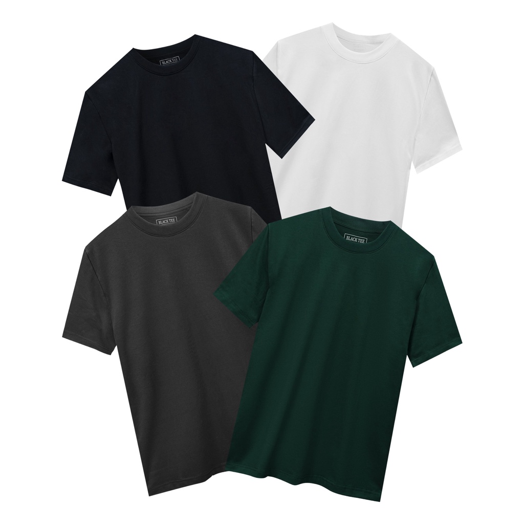 Áo thun thun trơn tay ngắn,cổ tròn, vải cotton co giãn cao cấp, BLACK TEE thiết kế đơn giản sang trọng