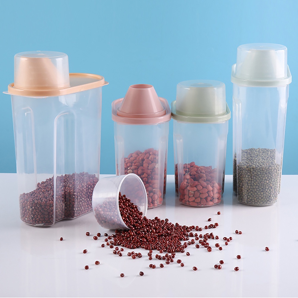 Epoch Hộp Nhựa Có Nắp Đậy Chống Ẩm Đựng Bột Ngũ Cốc Tiện Dụng Cho Nhà Bếp