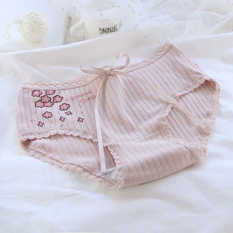 ♥️ Quần Lót Nữ ♥️Quần lót cotton nơ hoa anh đào Q0031.Quần chíp kute