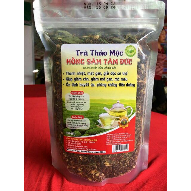 Trà thảo mộc hồng sâm tâm đức
