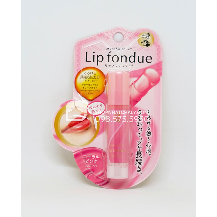 Son dưỡng có màu Lip Fondue Rohto Mentholatum Nhật Bản. Son bóng bán chạy nhất. Mẫu mới nhất nội địa Nhật