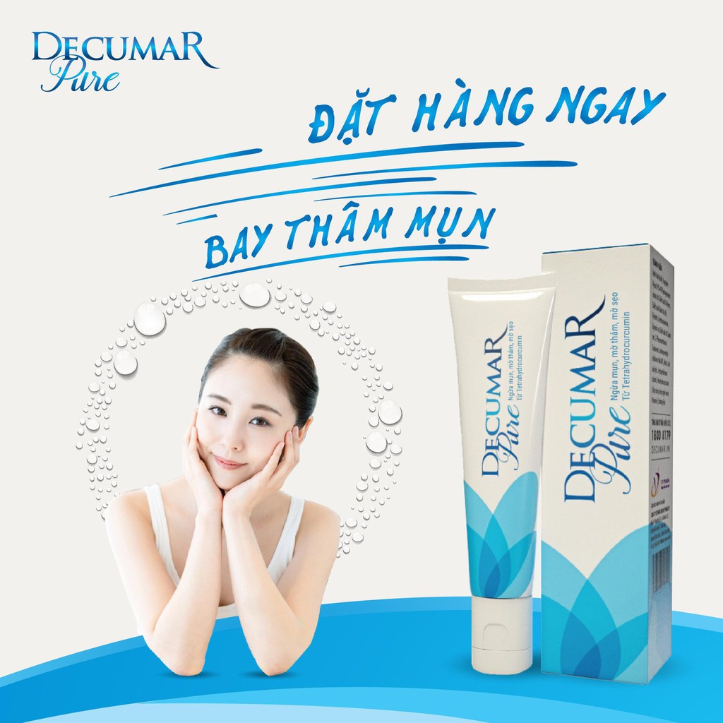 Bộ sản phẩm Ngừa mụn Nano THC Decumar Pure và sữa rửa mặt dạng Gel Decumar Clean 50gr