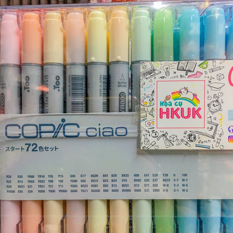 Màu marker Copic Ciao bán lẻ full mã HKUK đặt ít nhất 10c tặng sổ marker Shimoo mua nhiều giảm giá đọc kĩ mô tả bên dưới