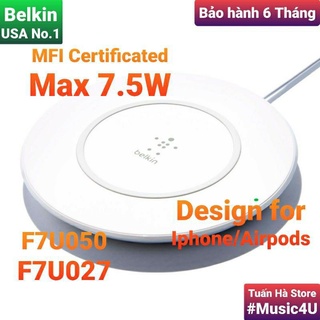 Đế sạc nhanh không dây Belkin 10W 7.5W cho IP  X 11 12 13 tai nghe Pro Max F7U027 Tuấn Hà Store