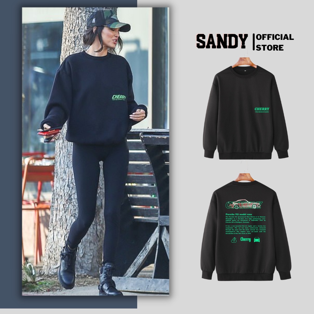 Áo Sweater Nỉ Cotton Dày, Áo Sweater Cherry Kendall Nam Nữ Phong Cách Unisex,Hàn Quốc, Có Kèm Hình