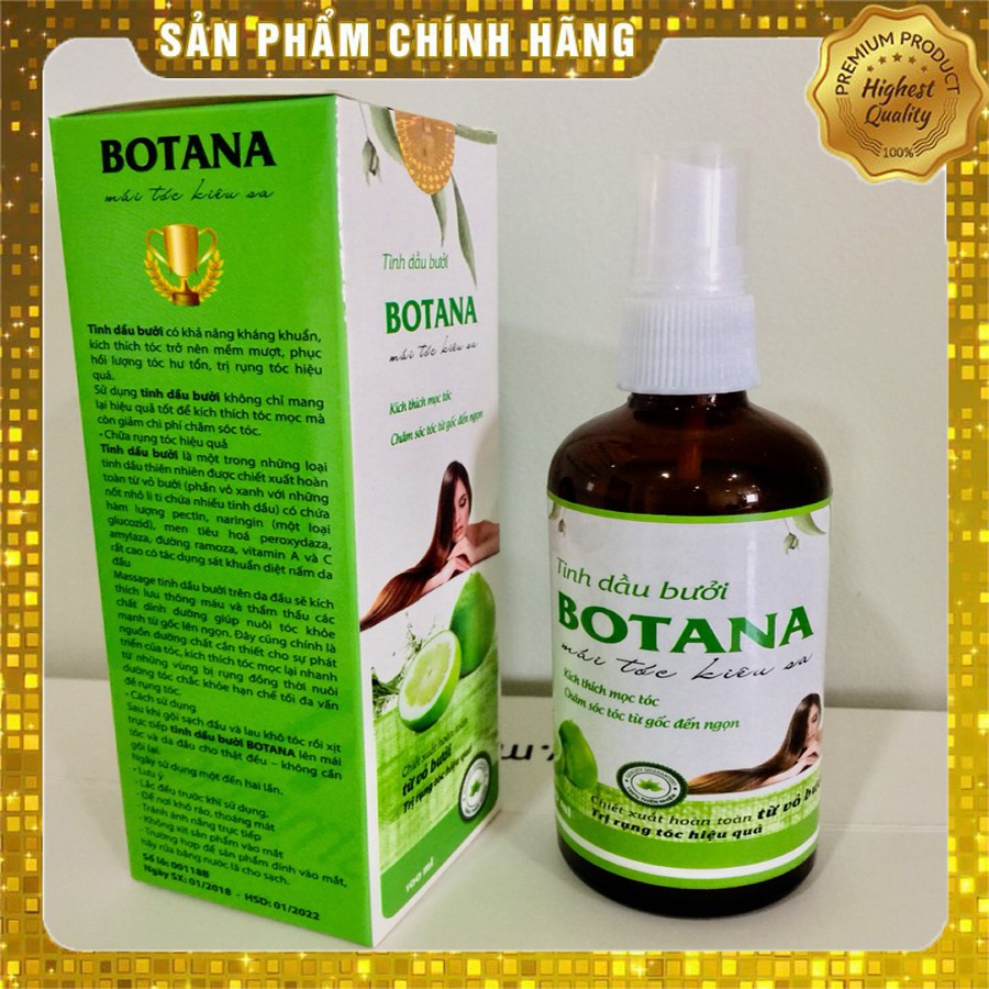 Tinh dầu bưởi Botana 100 ml kích thích mọc tóc, trị rụng tóc hiệu quả