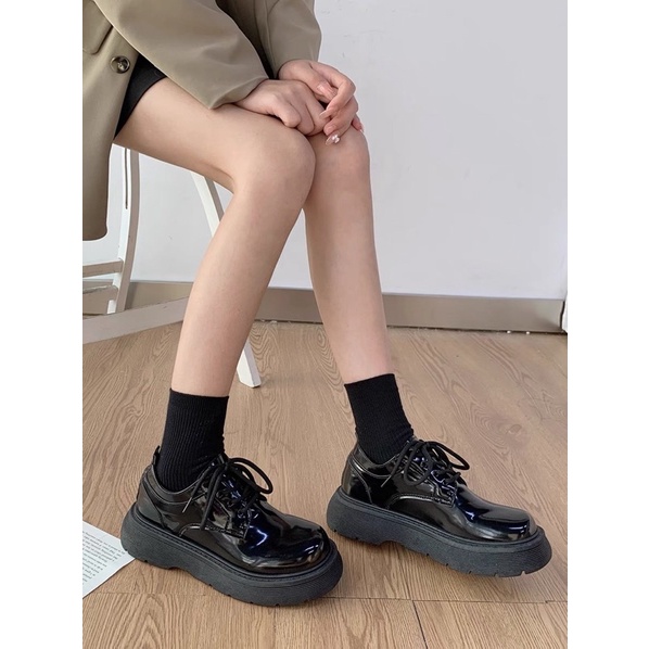GIÀY OXFORD DA TRƠN ĐẾ CAO 5CM