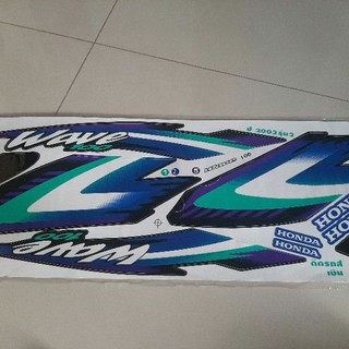 Bộ tem xe WAVE thái 100 màu xanh đời 2002