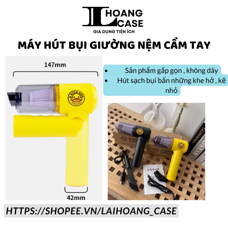 Máy hút bụi mini cầm tay đa năng , máy hút bụi vệ sinh ô tô bàn ghế vịt vàng