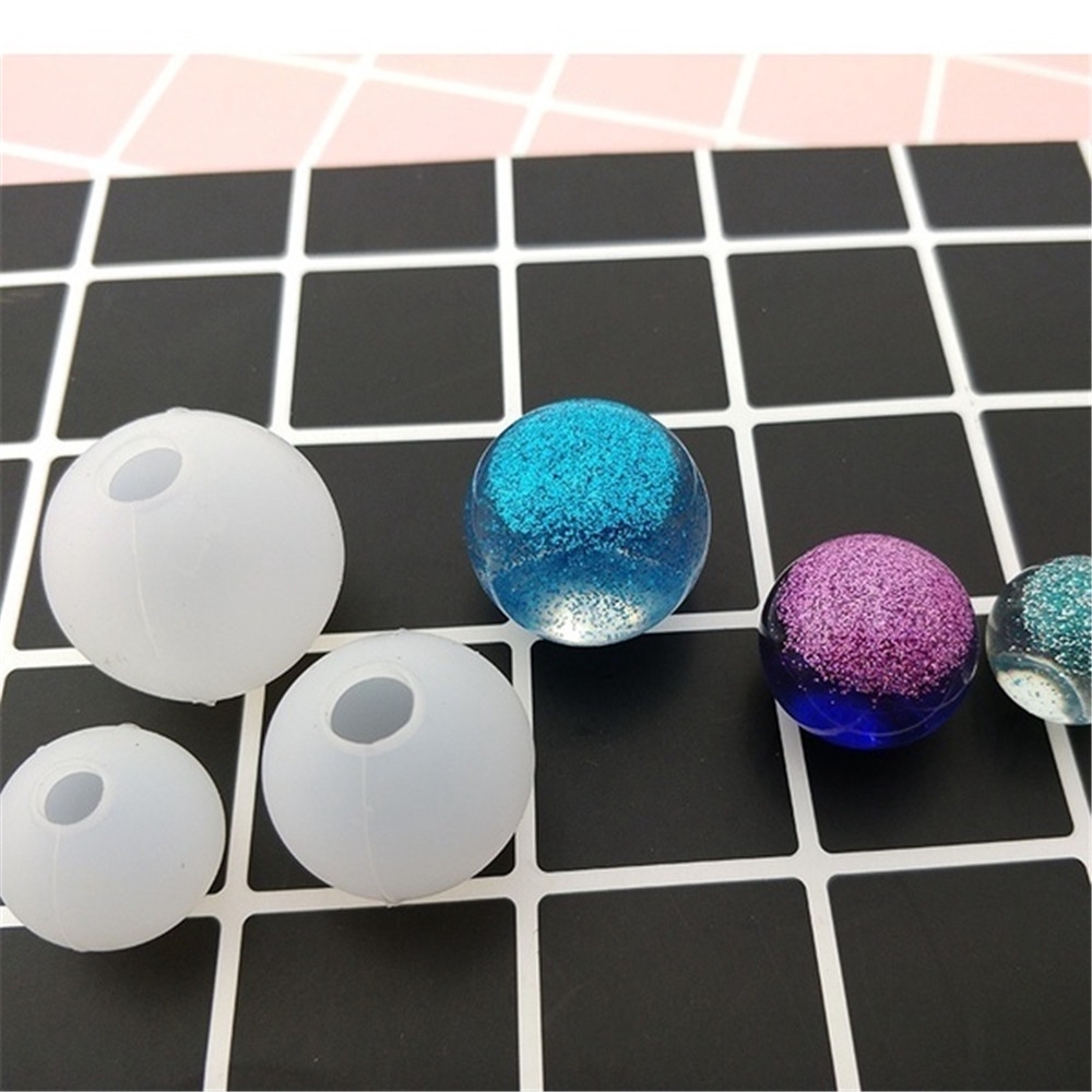 Set 1/3 khuôn đổ epoxy resin dùng làm trang sức hình quả cầu trong suốt