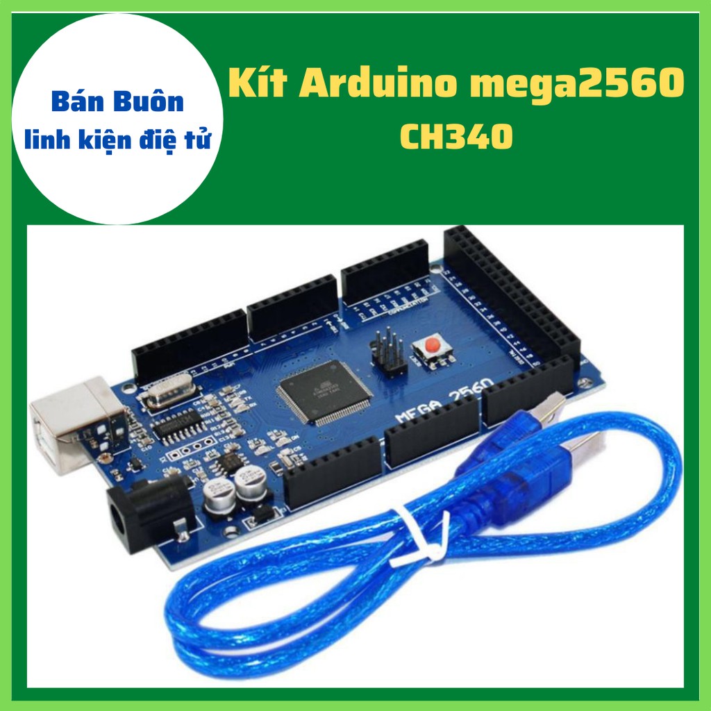 Kít học tập, KIT Arduino Mega2560 CH340 (Tặng Cáp USB A-B kết nối với máy tính), mạch arduino 2560 CH340