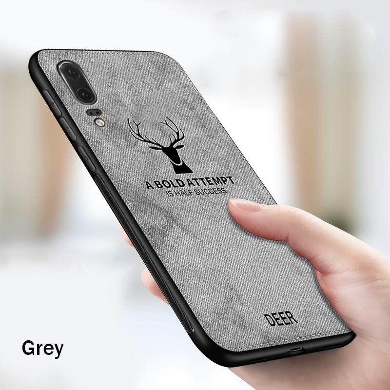 Ốp điện thoại bọc vải họa tiết chú nai cho Vivo 1801 1814 1815 1820 1902 1907