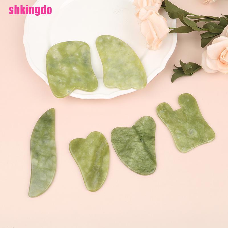 [Hàng mới về] Đá ngọc bích tự nhiên hình trái tim màu xanh lục mát xa mặt