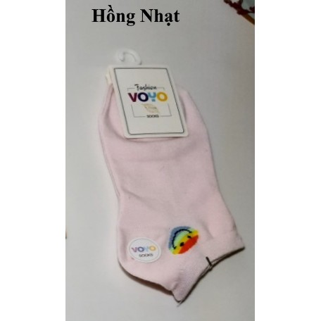 TẤT VỚ NỮ CỔ NGẮN In hình mặt cười trên cổ vớ Chất liệu thun cotton Êm mát Nhãn hiệu Voyo