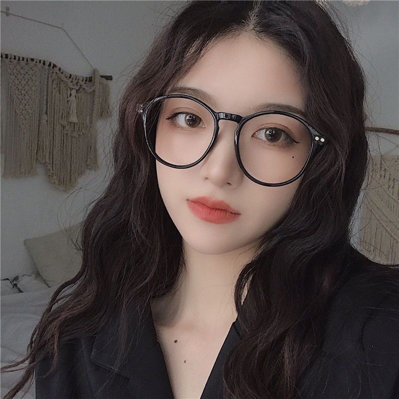 Mắt Kính Gọng Cận Form Tròn Ngố 620 Đính 2 Chấm Phong Cách Ulzzang - Hazo