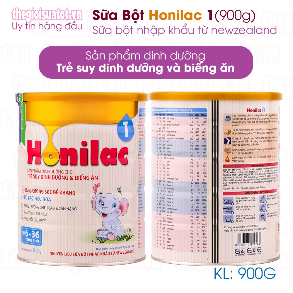 Sữa bột Honilac số 1 - 900g - bổ sung dinh dưỡng cho trẻ | BigBuy360 - bigbuy360.vn
