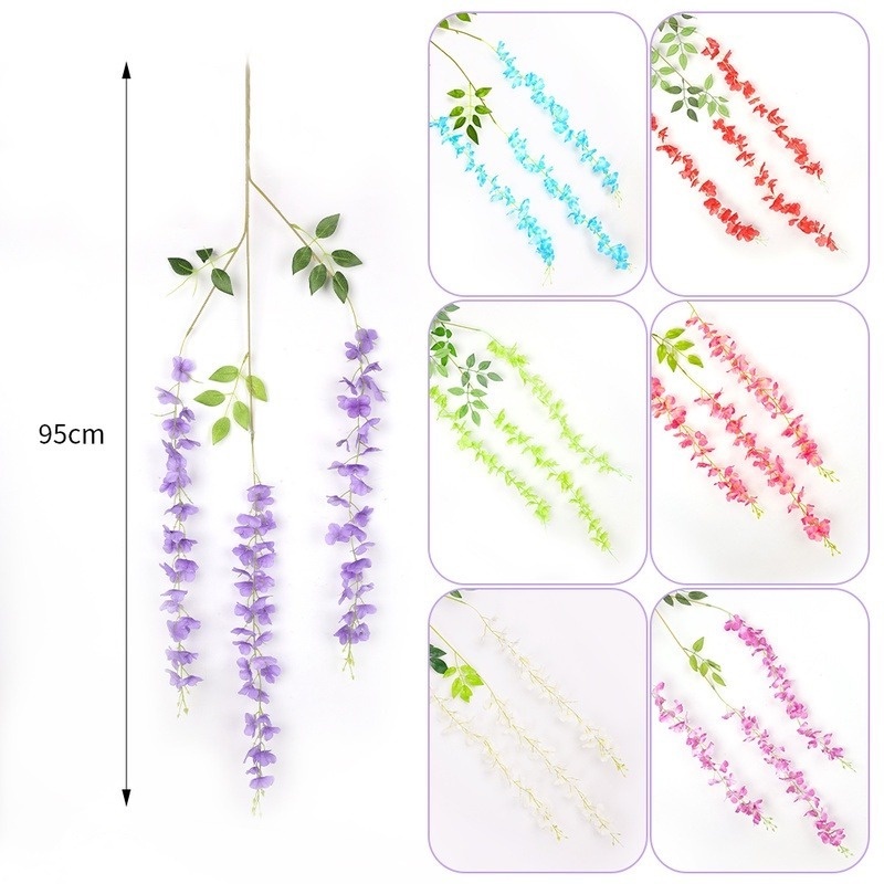 Dây Hoa Wisteria Nhân Tạo 95cm Treo Tường Trang Trí Nhà Cửa Sân Vườn Tiệc Cưới