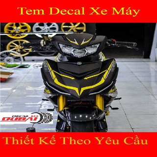 Tem trùm Exciter 150 Đen Nhám Chỉ Vàng