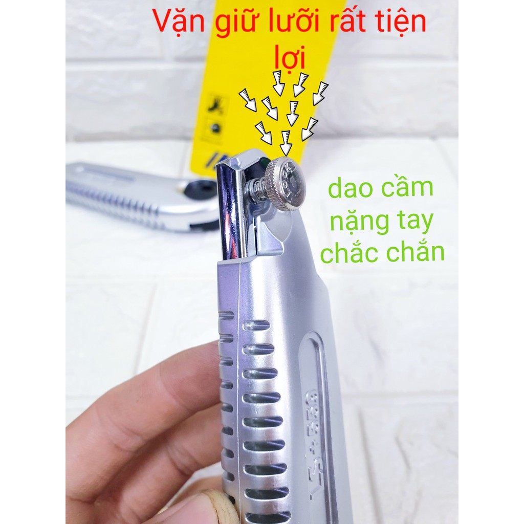 Dao rọc giấy lớn cao cấp LS+ đầu dao có khóa giữ lưỡi