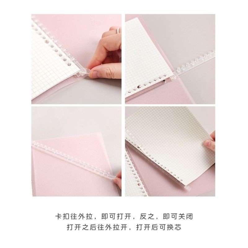 Binder bìa sổ còng lá làm bằng nhựa dẻo nhiều màu A5/B5 Tả Bí Lù Store