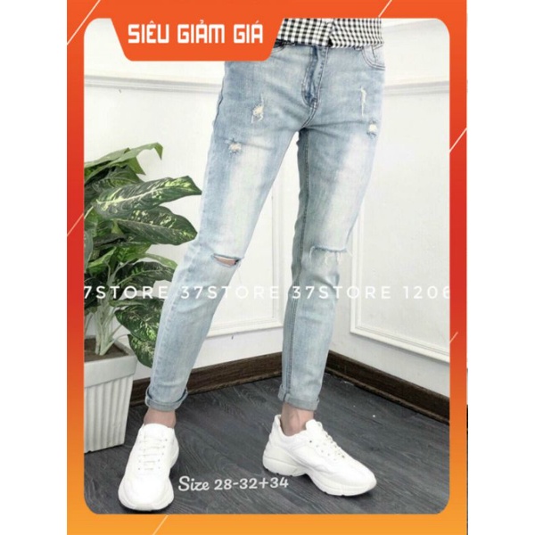 Quần jean nam mẫu rách nhẹ nhàng wash kiểu mới VSK1991