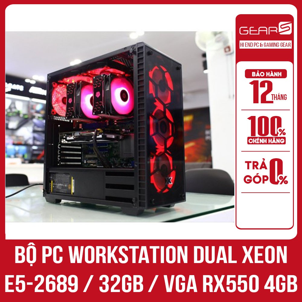 BỘ PC WORKSTATION DUAL XEON E5-2689 / 32GB / VGA RX550 2GB