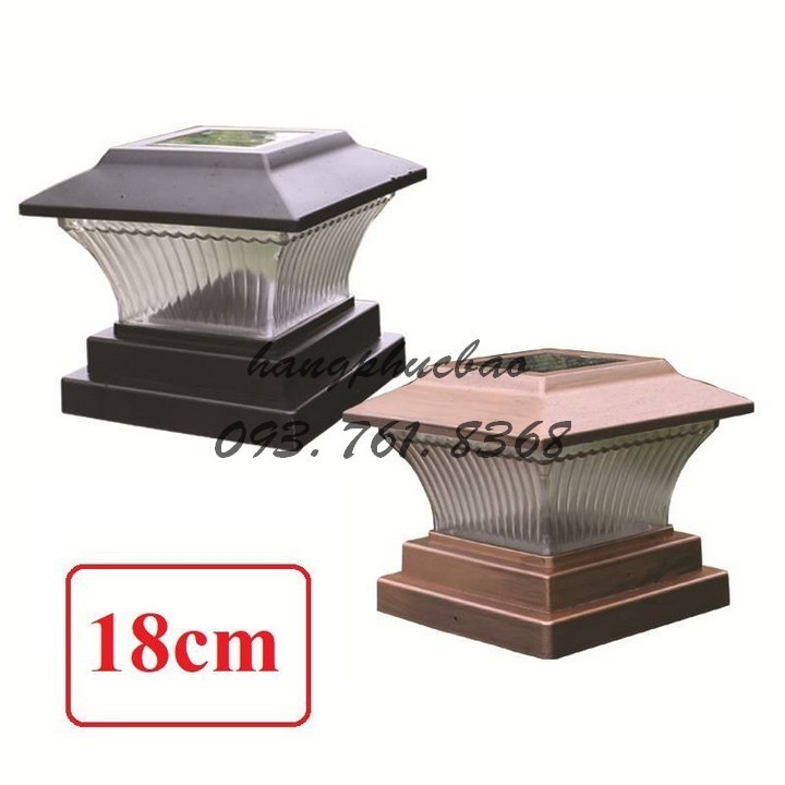 Đèn năng lượng mặt trời cảm ứng ngày đêm - đèn trụ cổng SOLAR LIGHT 18CM