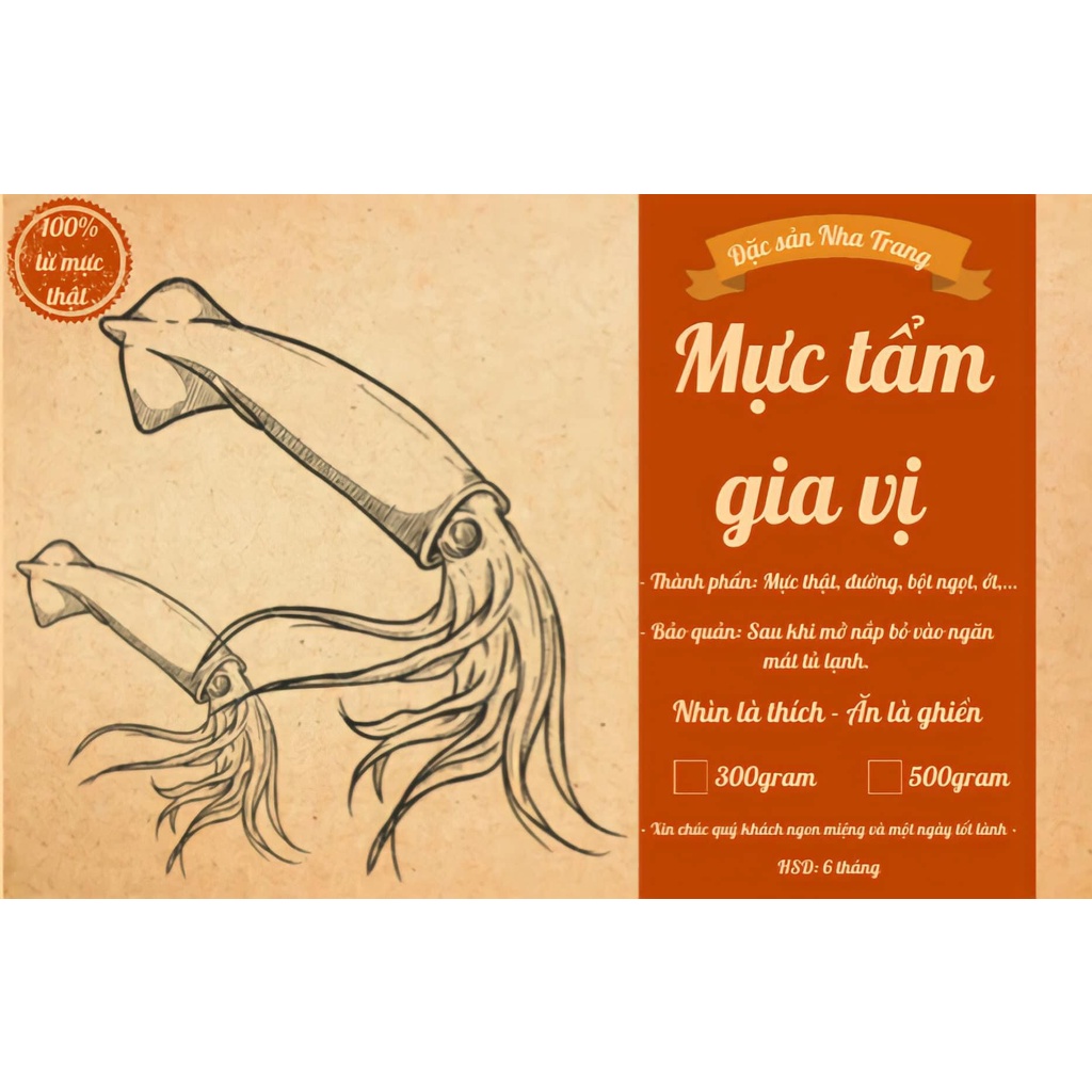 [CAM KẾT 100% KHÔ MỰC NGON] KHÔ MỰC CÁN TẨM GIA VỊ NHA TRANG LOẠI 1 NHÀ LÀM THƠM NGON HẢO HẠNG