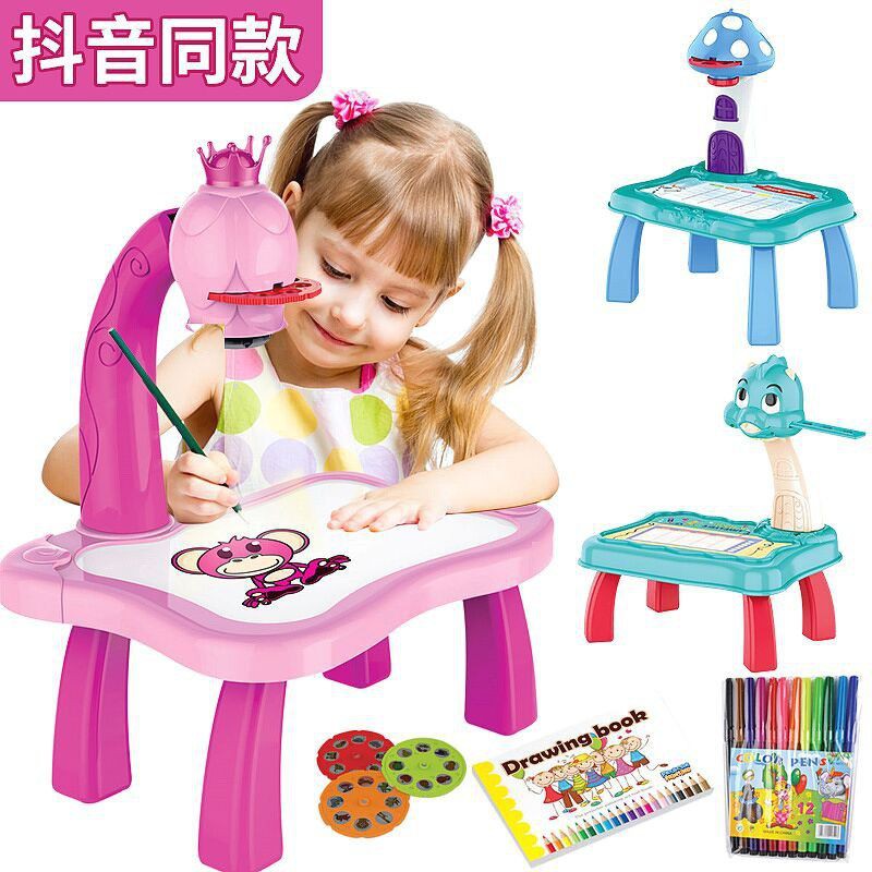 [Mã LIFETOYS1 giảm 30K đơn 99K] [VIP] Bàn Vẽ Thông Minh Có Máy Chiếu Hình Ảnh Cho Bé Tập Tô Vẽ Tranh