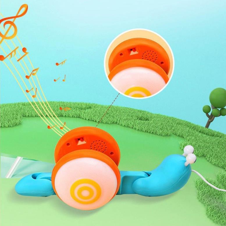Đồ chơi ốc sên chạy pin phát nhạc và đèn - Đồ chơi con thú dắt bộ chạy pin Ticktoys