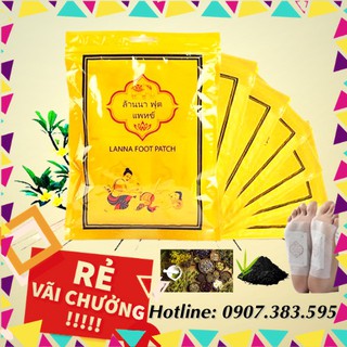 Túi 10 miếng dán thải độc chân chính hãng thái lan lanna foot patch