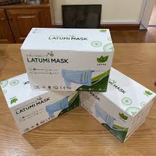 (HÀNG XUẤT KHẨU) Khẩu trang y tế kháng khuẩn 4 lớp LATUMI - Hộp 50 chiếc - Đạt Tiêu Chuẩn Chất Lượng Châu Âu