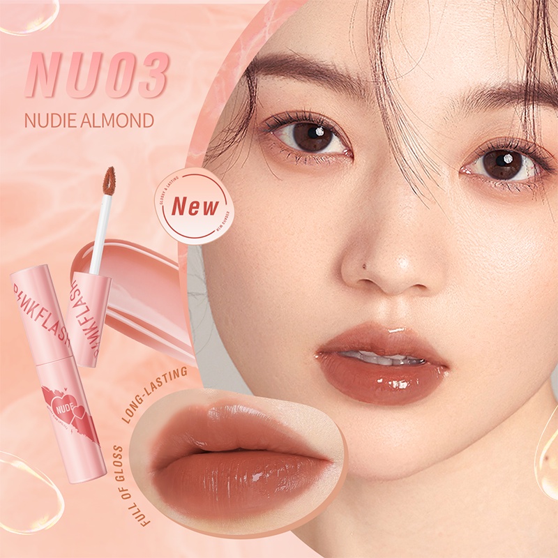 PINKFLASH Son môi Dính nước Son Kem Siêu bóng Tint Dưỡng ẩm Không dính Lâu trôi 30g | BigBuy360 - bigbuy360.vn