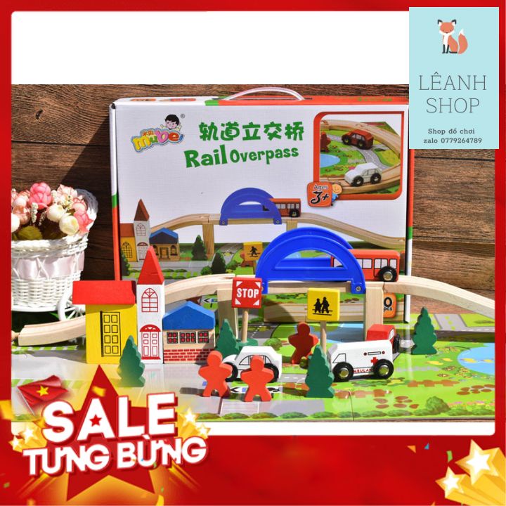 Đô chơi Mô Hình Giao Thông Thành Phố Gỗ 40 Chi Tiết (Loại Lớn)