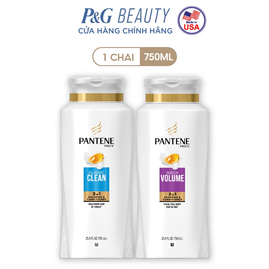 Gội Xả 2in1 Pantene 750ml/700ml - Mỹ:Classic Clean
