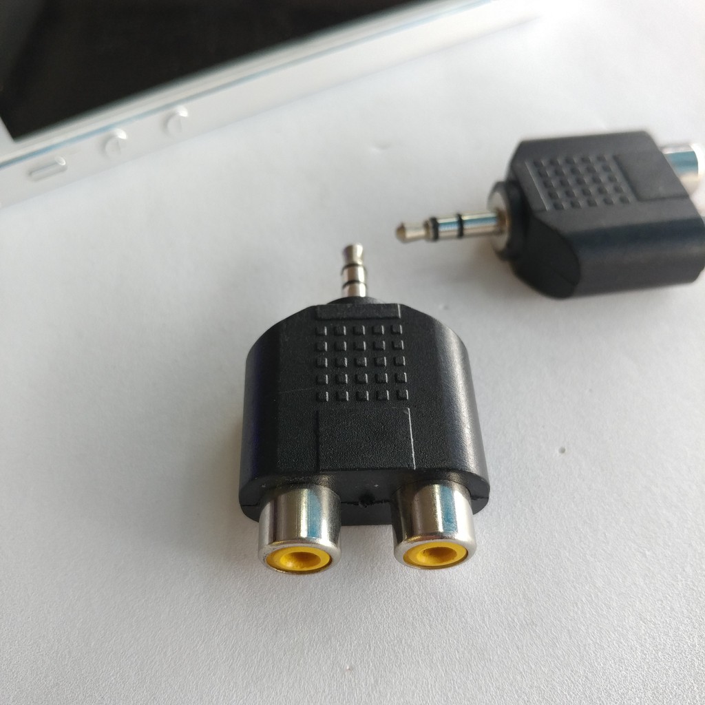 Đầu chuyển audio 1 đầu 3.5mm ra 2 đầu AV bông sen