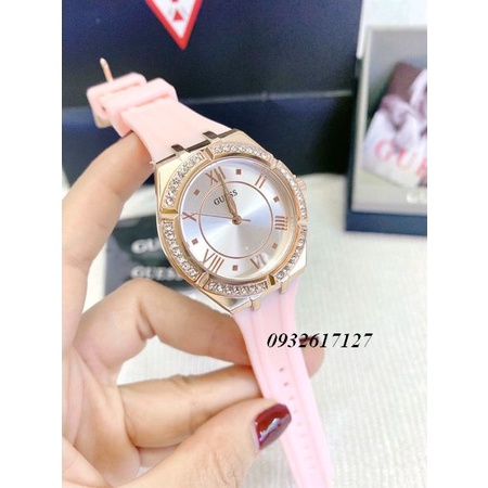 Đồng Hồ Nữ Guess GW0034L3 - Đính Viền Pha Lê - Dây Silicon - 36mm