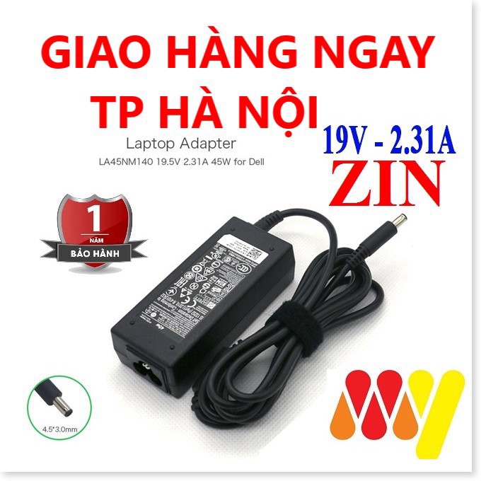 LINH KIỆN LAPTOP ✅ Sạc Laptop Dell 19.5v - 2.31a - 45w - Adapter Kèm dây nguồn XPS 13 Inspiron 5452 5455 5458 5459