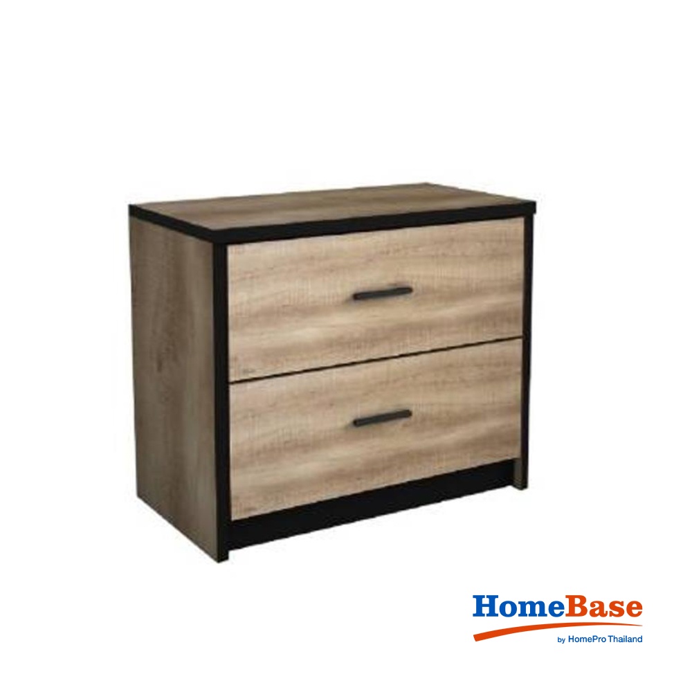 HomeBase ME LIVING Tủ 2 ngăn kéo bằng gỗ ép Thái Lan SMART W59XD39XH51.5cm màu gỗ sồi