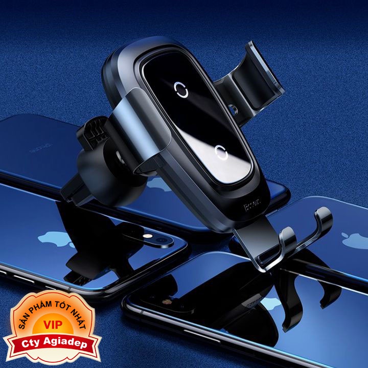 Giá đỡ điện thoại, kiêm sạc không dây, Quick charge dùng trên ô tô. Thương hiệu Baseus WXYL-B0A (CHINHSH HÃNG)-AGIADEP