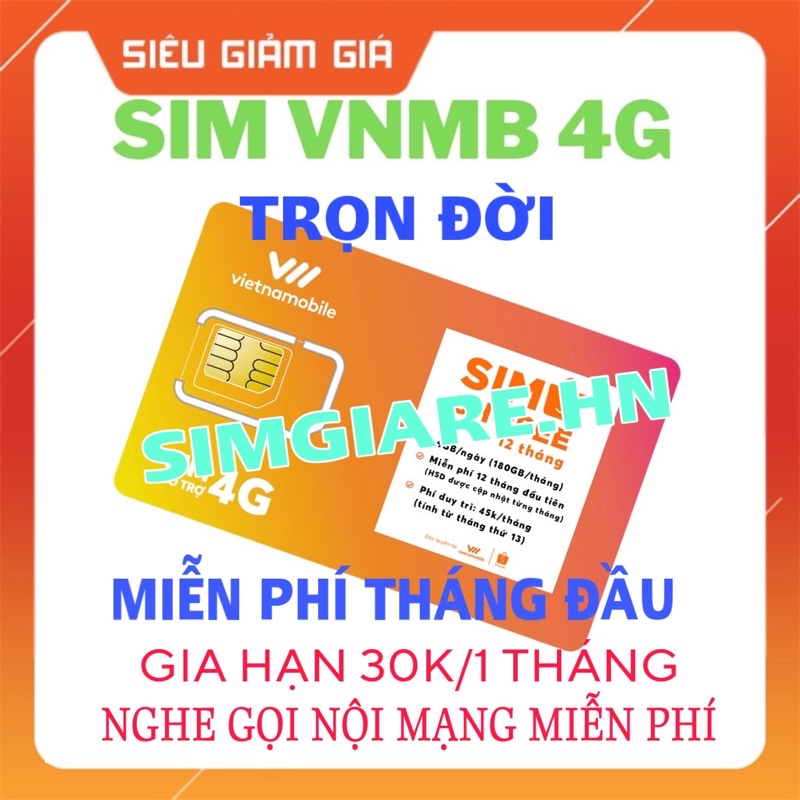 Thánh Sim 4G VietNamobile mới Miễn phí DATA nghe nội mạng miễn phí