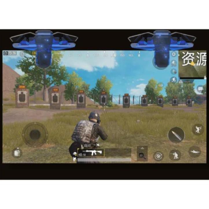 [SIÊU PHẨM] BỘ 2 NÚT BẤM CƠ X7 KIM LOẠI XANH NGỌC HỖ TRỢ CHƠI GAME PUBG MOBILE, ROS MOBILE