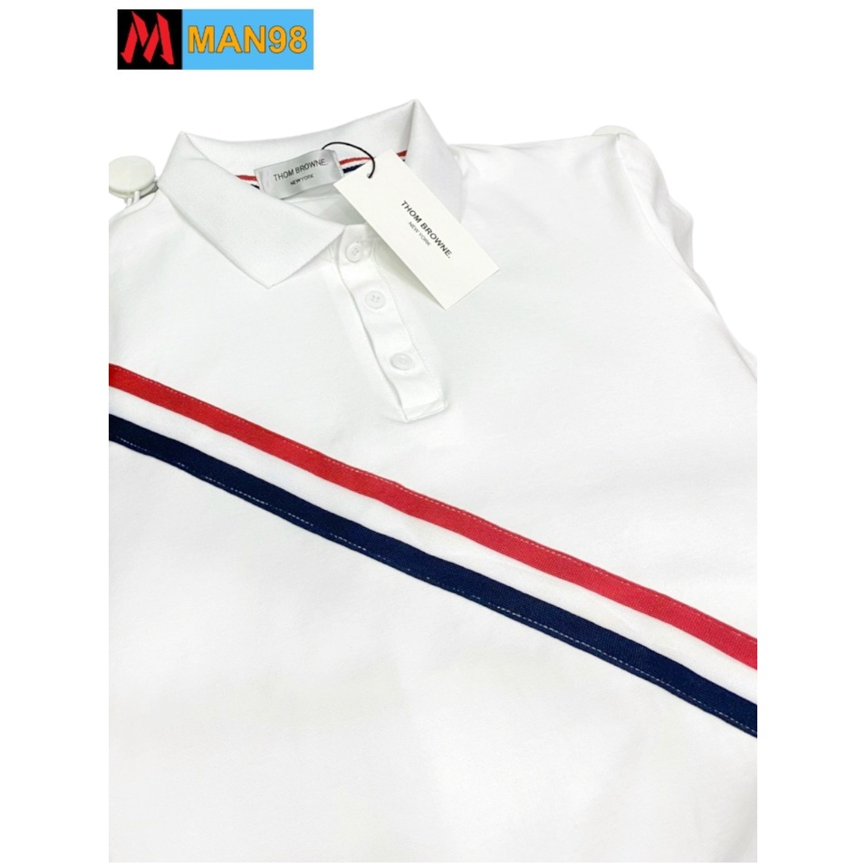Áo polo nam có cổ kẻ chéo chất cotton PL27
