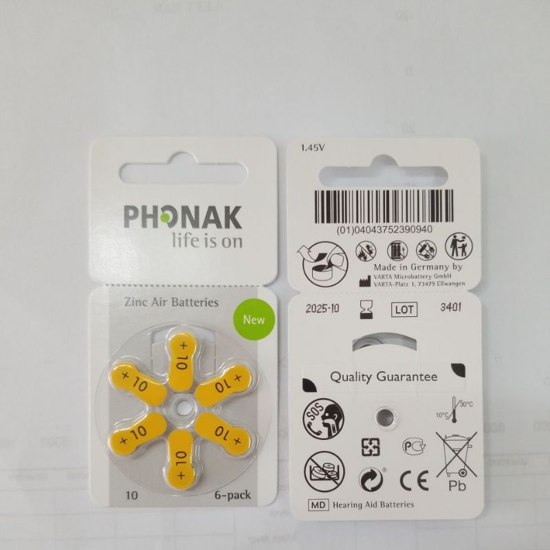 Pin máy trợ thính phonak thụy sỹ