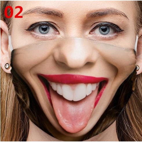 💥 Khẩu Trang 3D 50 Kiểu Hóa Trang Halloween hình mặt người giả đi chơi đi siêu thị đi dạo vui nhộn troll hài hước 001544