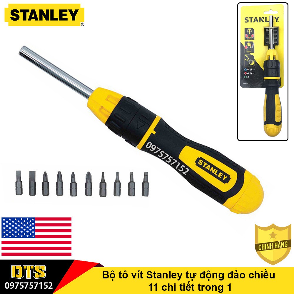 ♈∈™ Bộ tô vít đa năng Stanley tự động đảo chiều 11 chi tiết trong 1 cao cấp