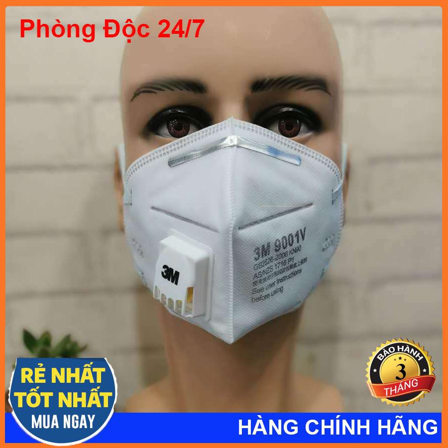 Khẩu Trang 3M 9001, 3M 9002, 3M 9001V  Chống Bụi Chống Vi Khuẩn