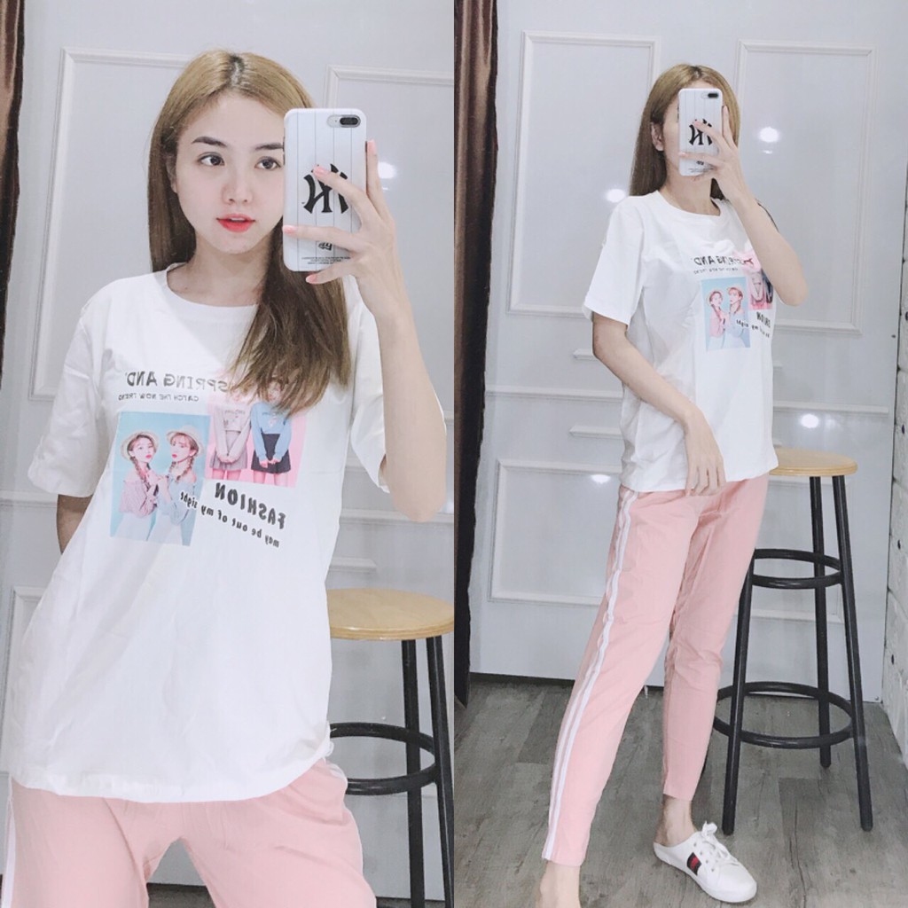 Đồ bộ nữ, bộ mặc nhà vải cotton in hình dễ thương
