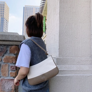 Marhen.j Túi Xách Vải PU Đeo Vai Thiết Kế Hàn Quốc Phong Cách Sông Thu Đông Canvas PU Túi Xách Sát nách Túi