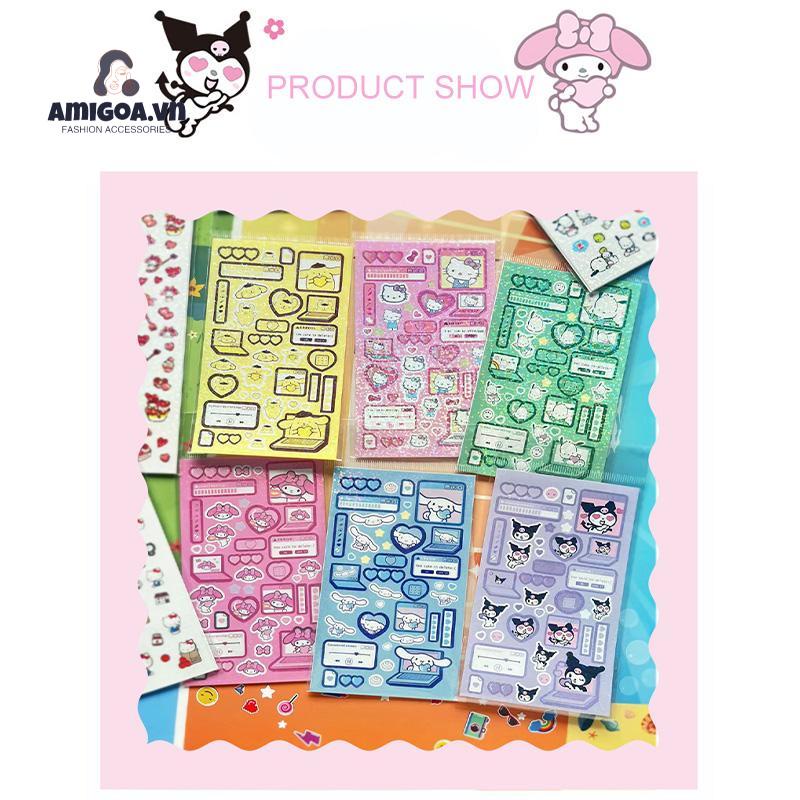 ✨✨SANRIO Hình Dán Lấp Lánh Trang Trí Sổ Tay Kuromi Tạp Chí